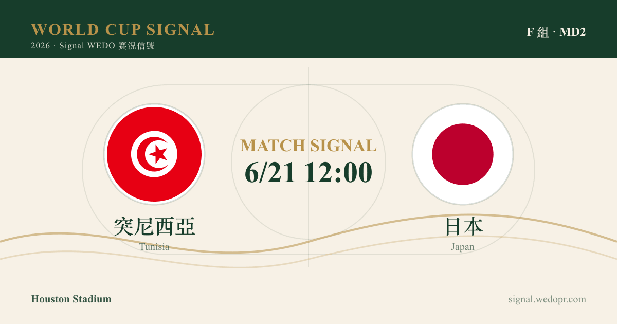 突尼西亞 0:4 日本|2026 世足賽 小組賽賽況